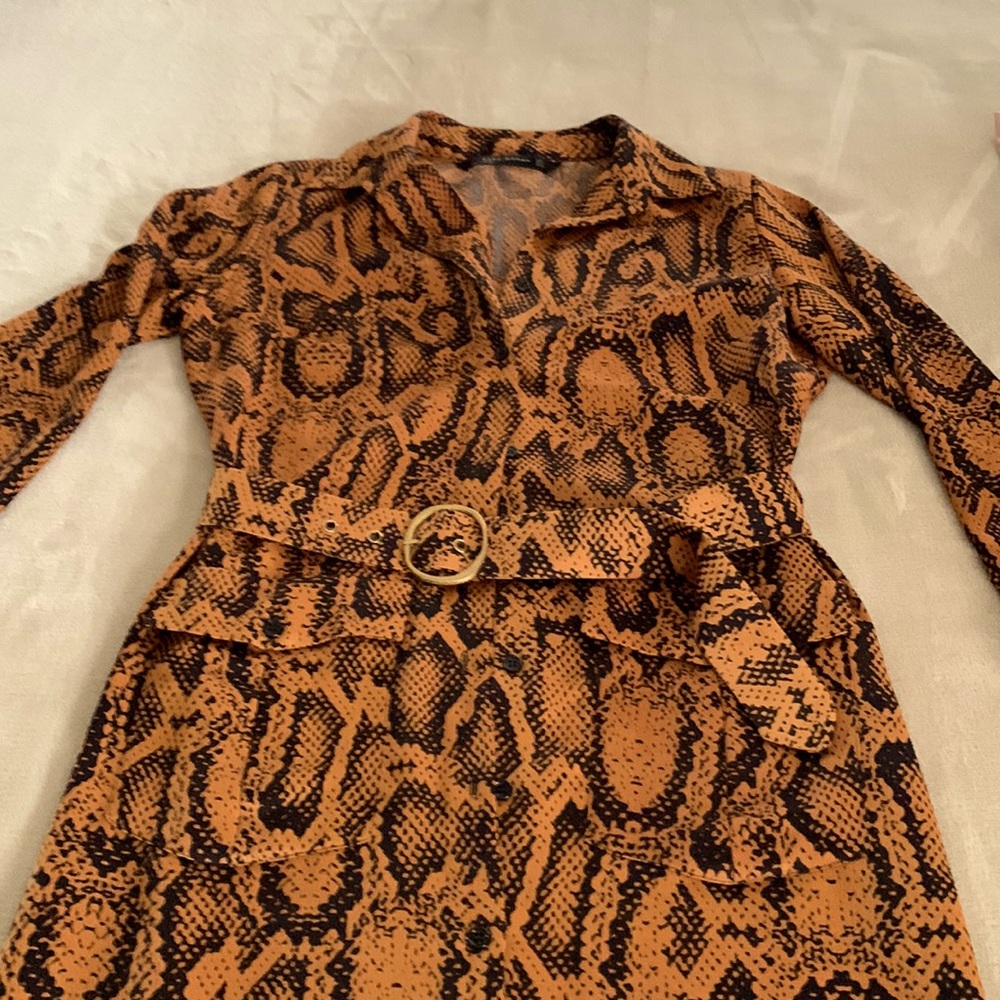 Very Lovely Rust Colored Python Print Dress By Za… - image 1